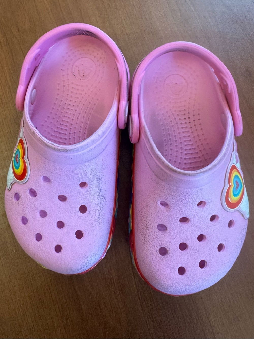 Crocs Kids Rainbow Platform Clogs Pink Size C9 Toddler